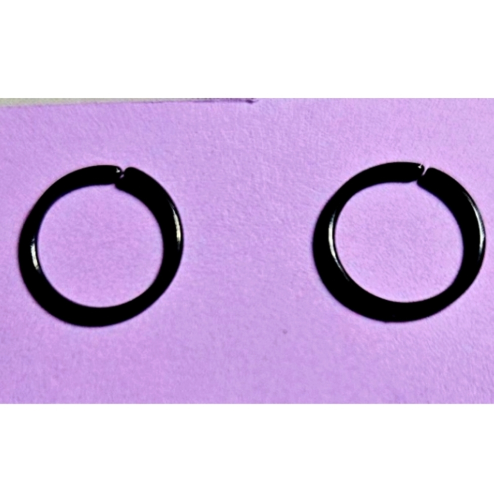 2 Nose Hoops Black 20 GA